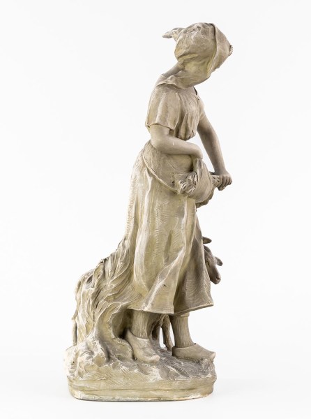 Richard-Aurili beeld-statue-sculpture-terracotta-jongedame-geiten-young-lady-coats-7